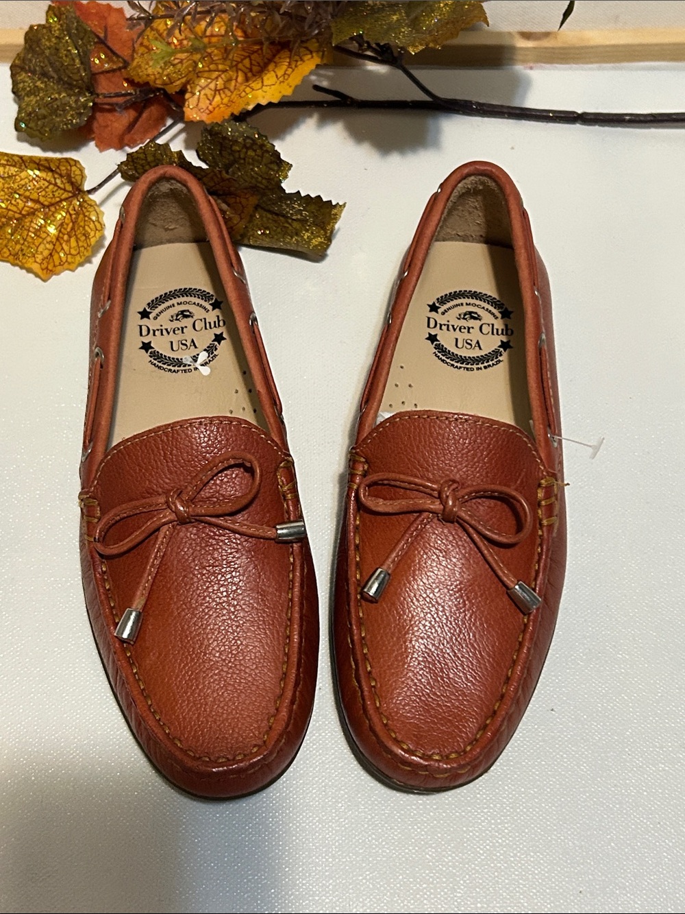 Driver Club USA Men's Rustic Brown Leather Driving Loafers